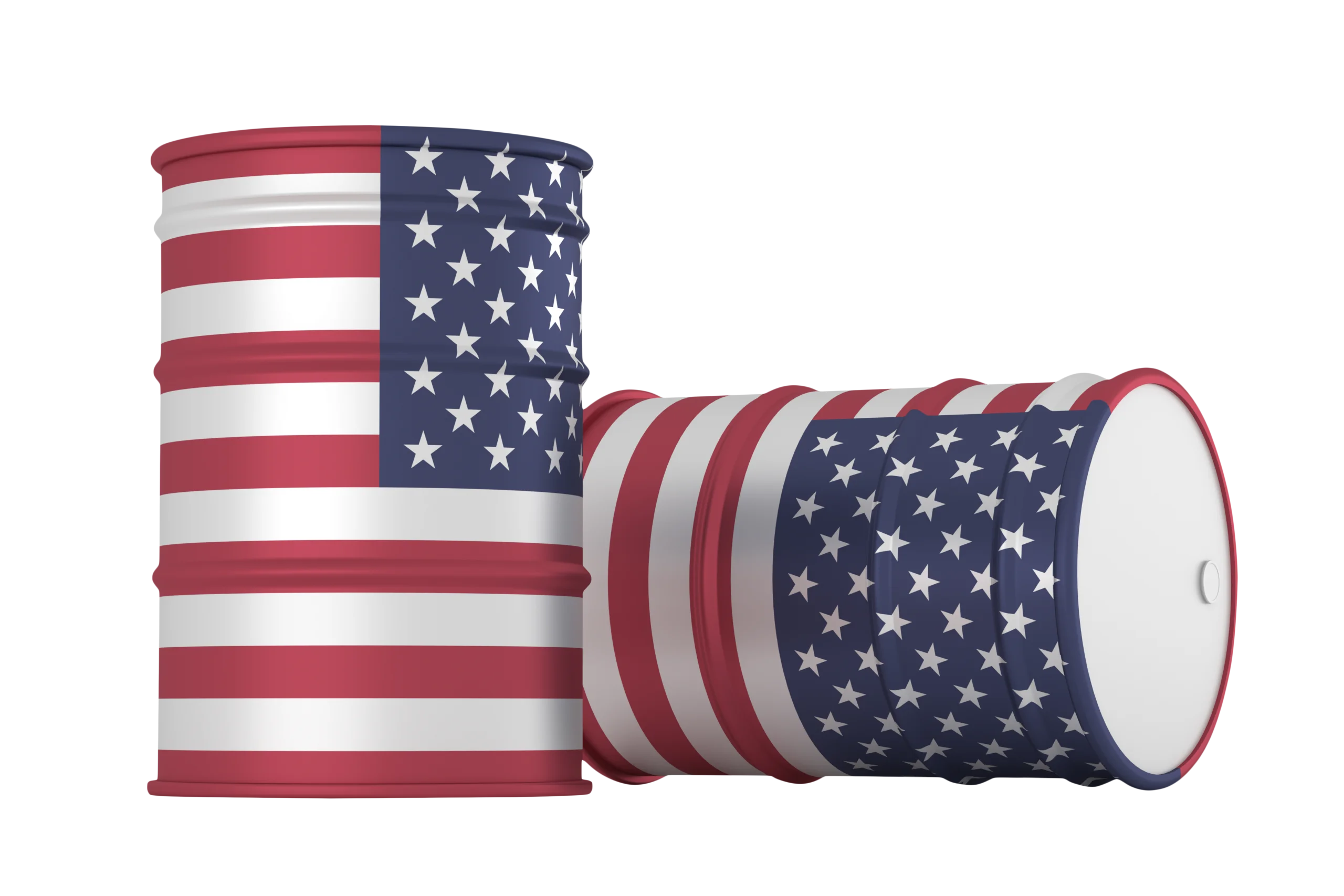 Patriotic American Flag Themed Cylindrical Clipart Design with Stars and Stripes