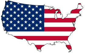 Patriotic United States Map Clipart Showcasing Stars and Stripes National Design