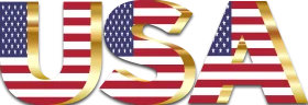 Patriotic USA Clipart Design with National Flag Colors and Golden Styling