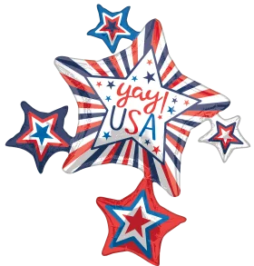 Patriotic USA Stars and Stripes Celebration Festive Clipart Design