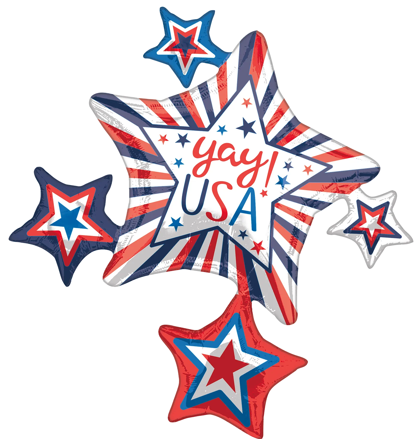 Patriotic USA Stars and Stripes Celebration Festive Clipart Design