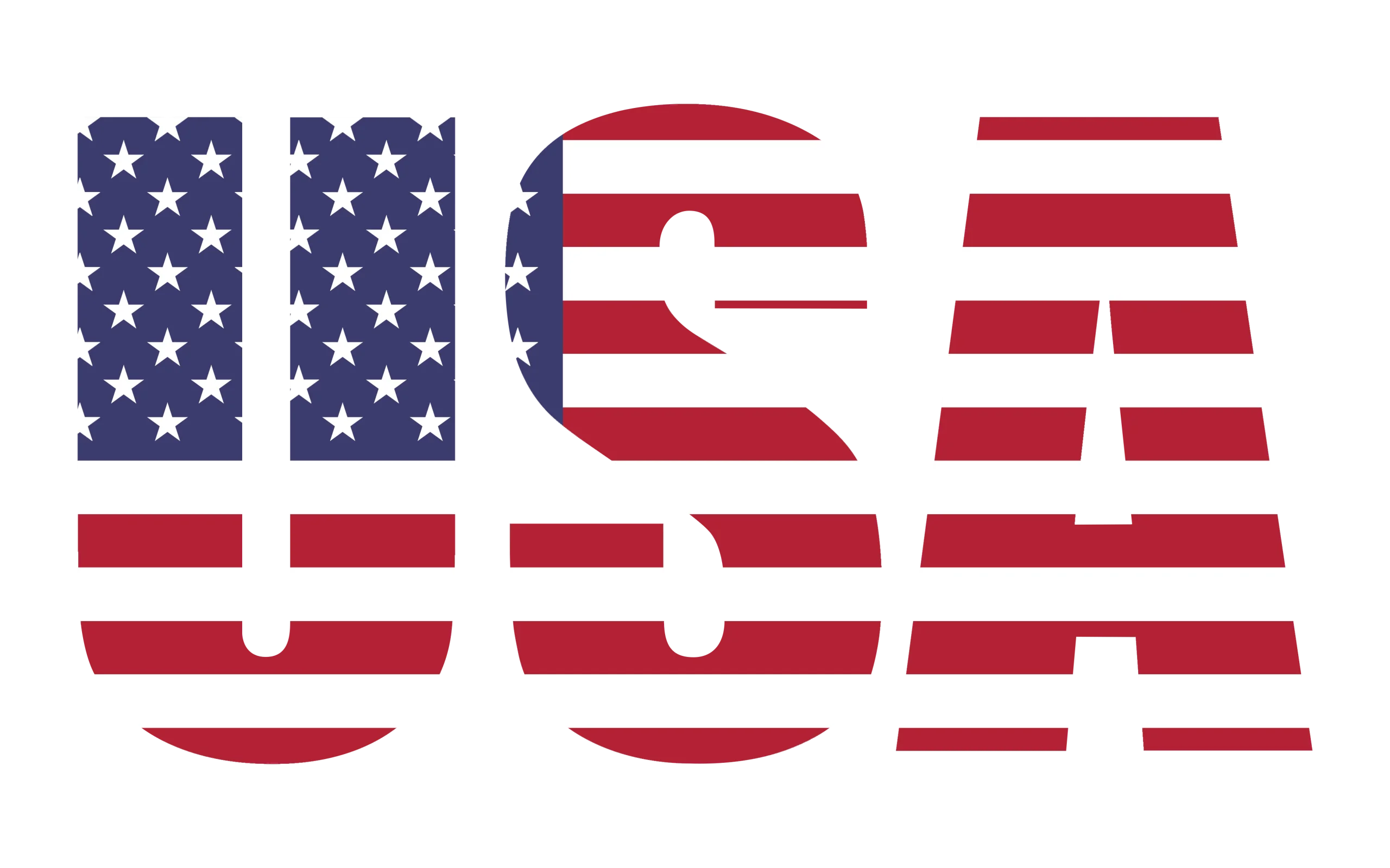 Patriotic USA Stars and Stripes Typography Clipart Design in National Colors