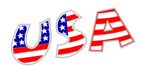 Patriotic USA Stars and Stripes Typography Clipart Design with National Colors