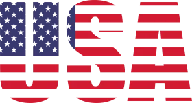 Patriotic USA Stars and Stripes Typography Clipart Design with National Flag Colors