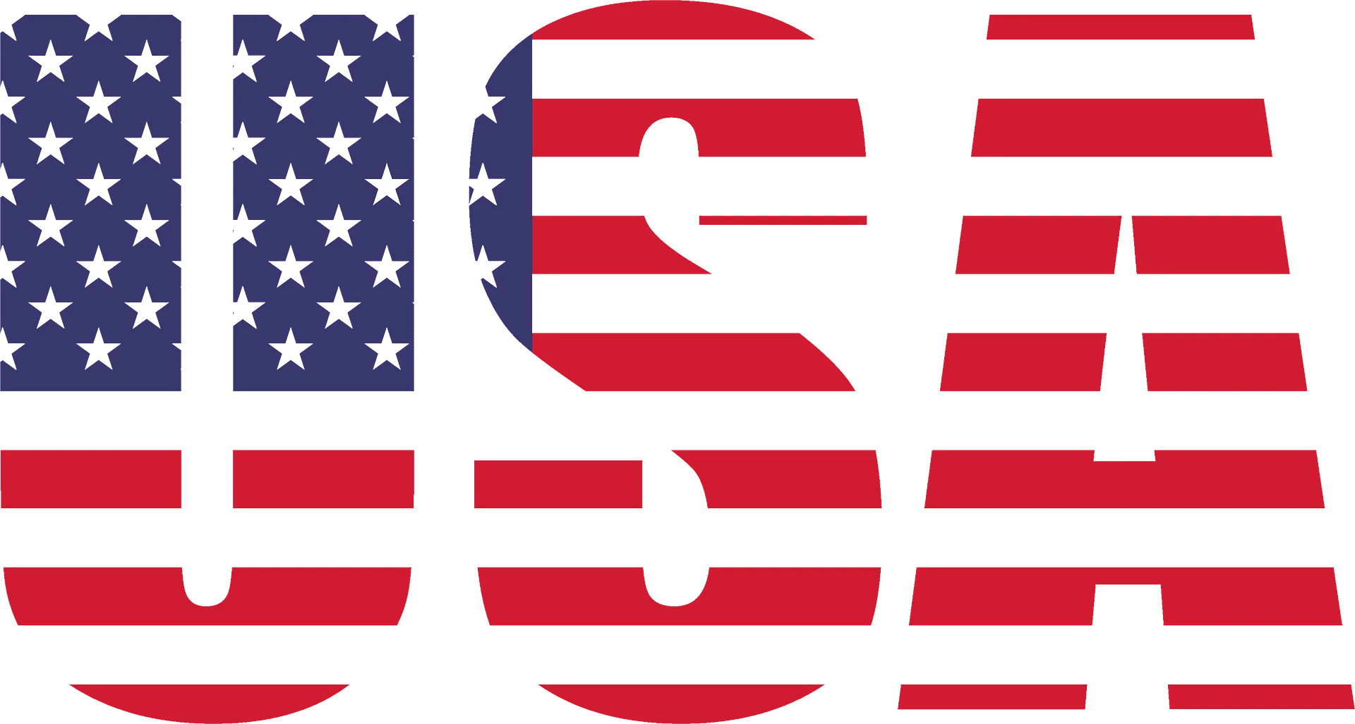 Patriotic USA Stars and Stripes Typography Clipart Design with National Flag Colors
