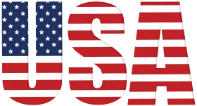 Patriotic USA Stars and Stripes Typography Clipart Design with National Colors