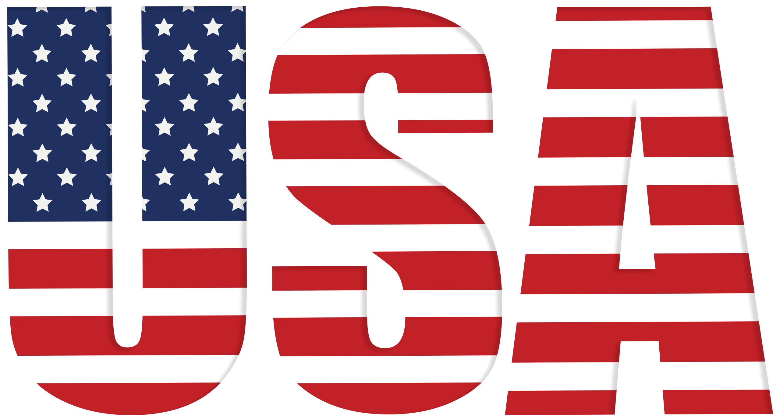 Patriotic USA Stars and Stripes Typography Clipart Design with National Colors