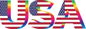 Patriotic USA Typography Clipart Design with Bold National Flag Colors