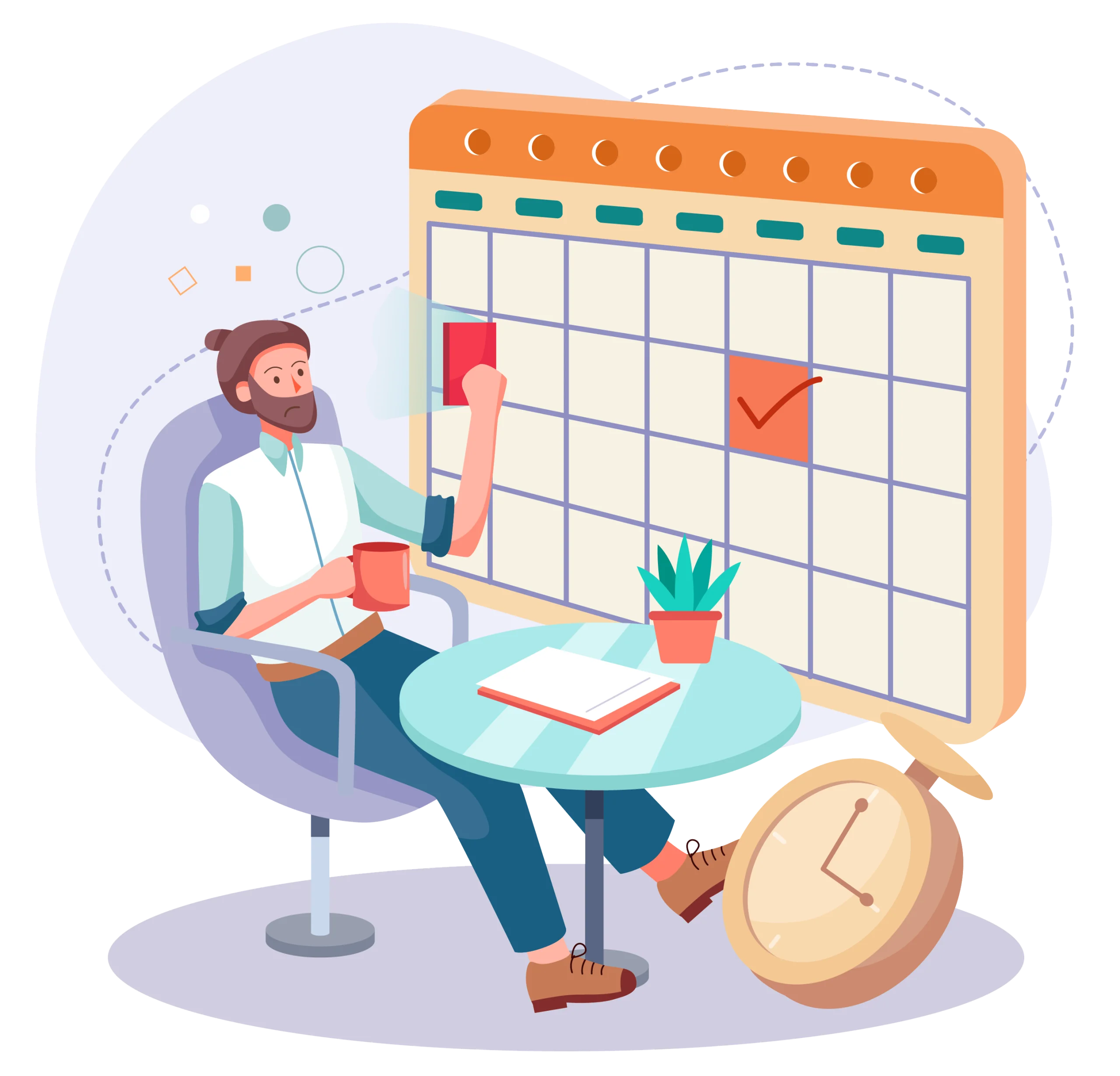Professional Time Management and Scheduling Clipart for Productivity Enthusiasts