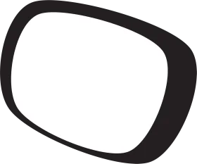 Sleek Black Geometric Clipart Icon: Rounded Rectangular Shape Design