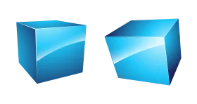 Two Dimensional Blue Geometric Cubes Clipart Design Element