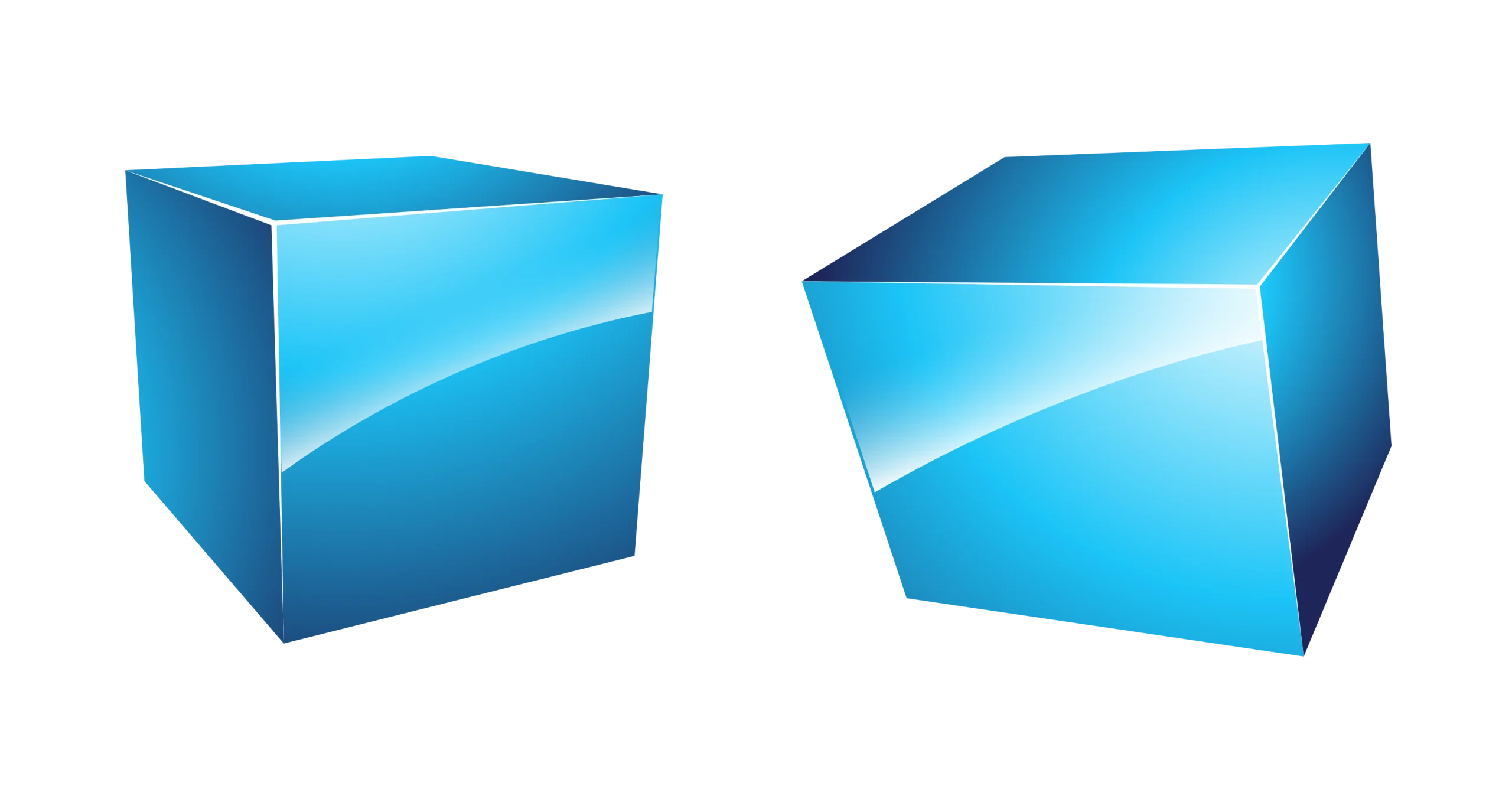 Two Dimensional Blue Geometric Cubes Clipart Design Element