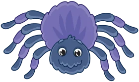 Adorable Cartoon Purple Spider Clipart with Cute Expressive Eyes