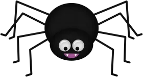 Adorable Cartoon Spider Clipart with Cute Googly Eyes and Playful Design
