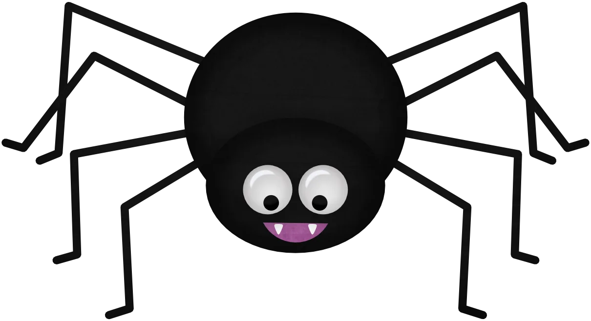 Adorable Cartoon Spider Clipart with Cute Googly Eyes and Playful Design