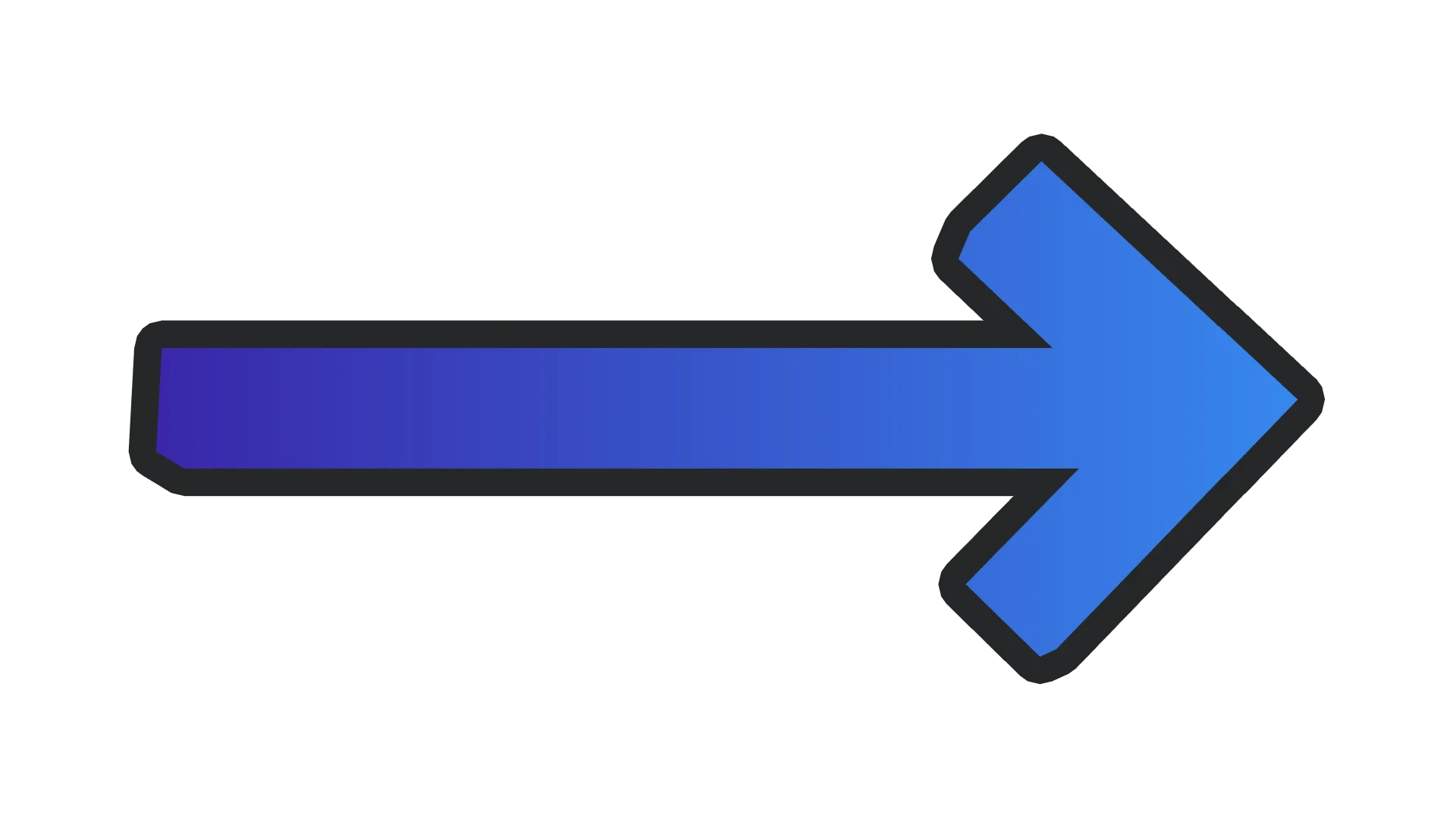 Bold Blue Right-Pointing Arrow Clipart Design with Sleek Geometric Style