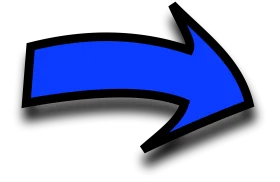 Bold Electric Blue Directional Clipart Arrow with Dynamic Shadow Effect