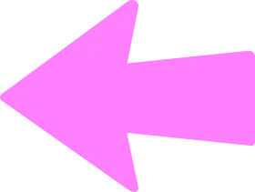 Bold Pink Left-Pointing Directional Clipart Arrow with Sharp Angular Design