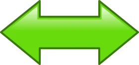 Bright Green Bidirectional Arrow Clipart - Symmetrical Design for Digital Graphics