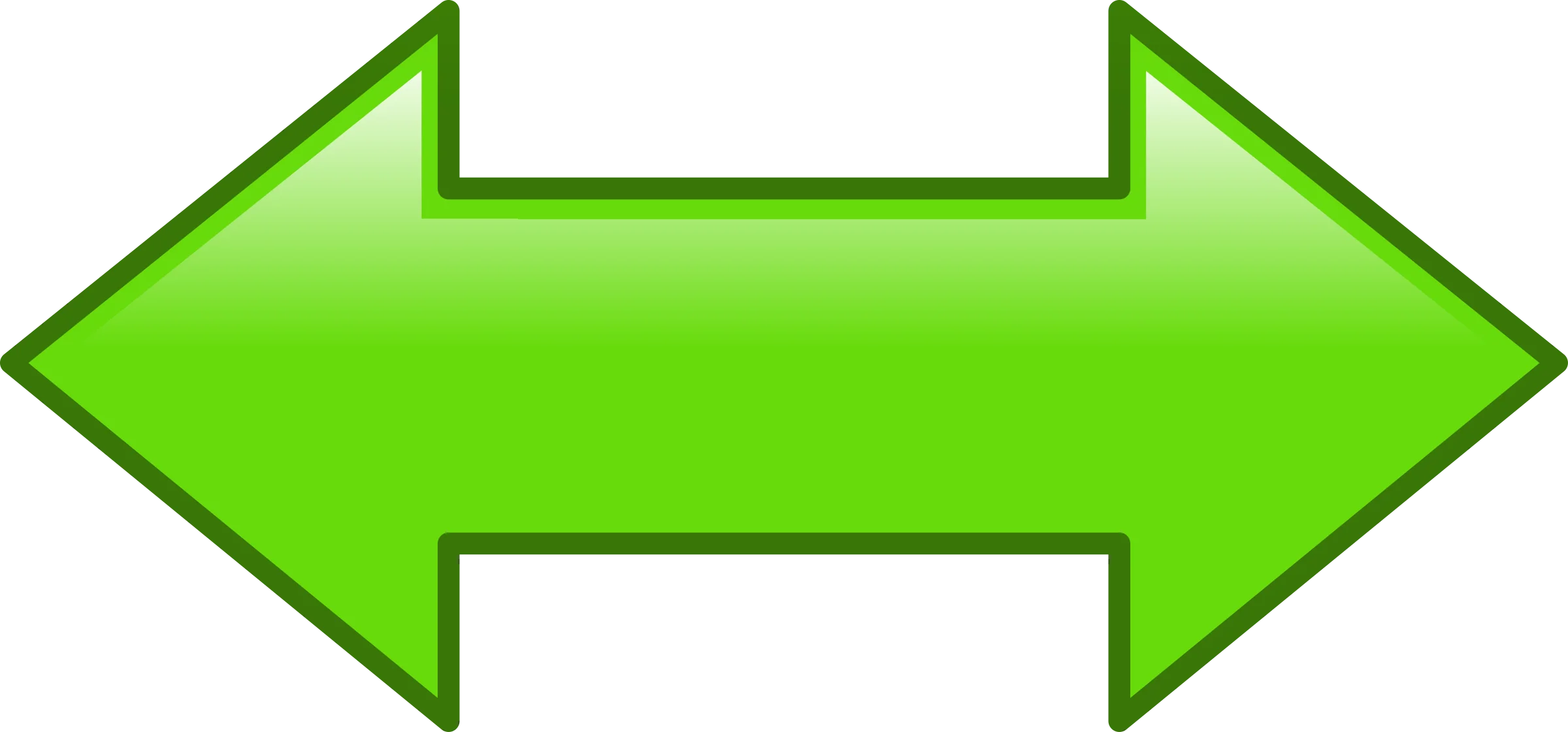 Bright Green Bidirectional Arrow Clipart - Symmetrical Design for Digital Graphics