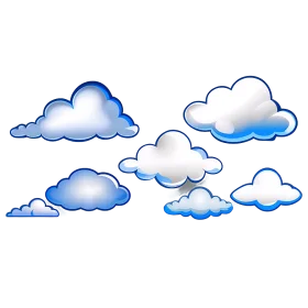 Dreamy Blue and White Fluffy Cloud Clipart Collection for Design Projects