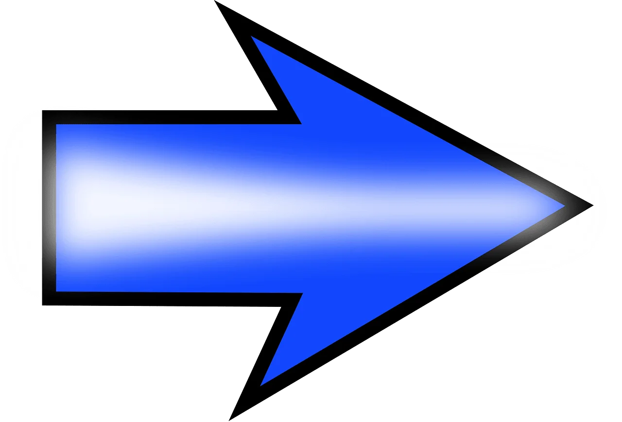 Dynamic Blue Gradient Sharp-Edged Directional Pointer Clipart Design Element