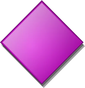 Geometric Purple Diamond Clipart with Sleek Shadow Effect Design