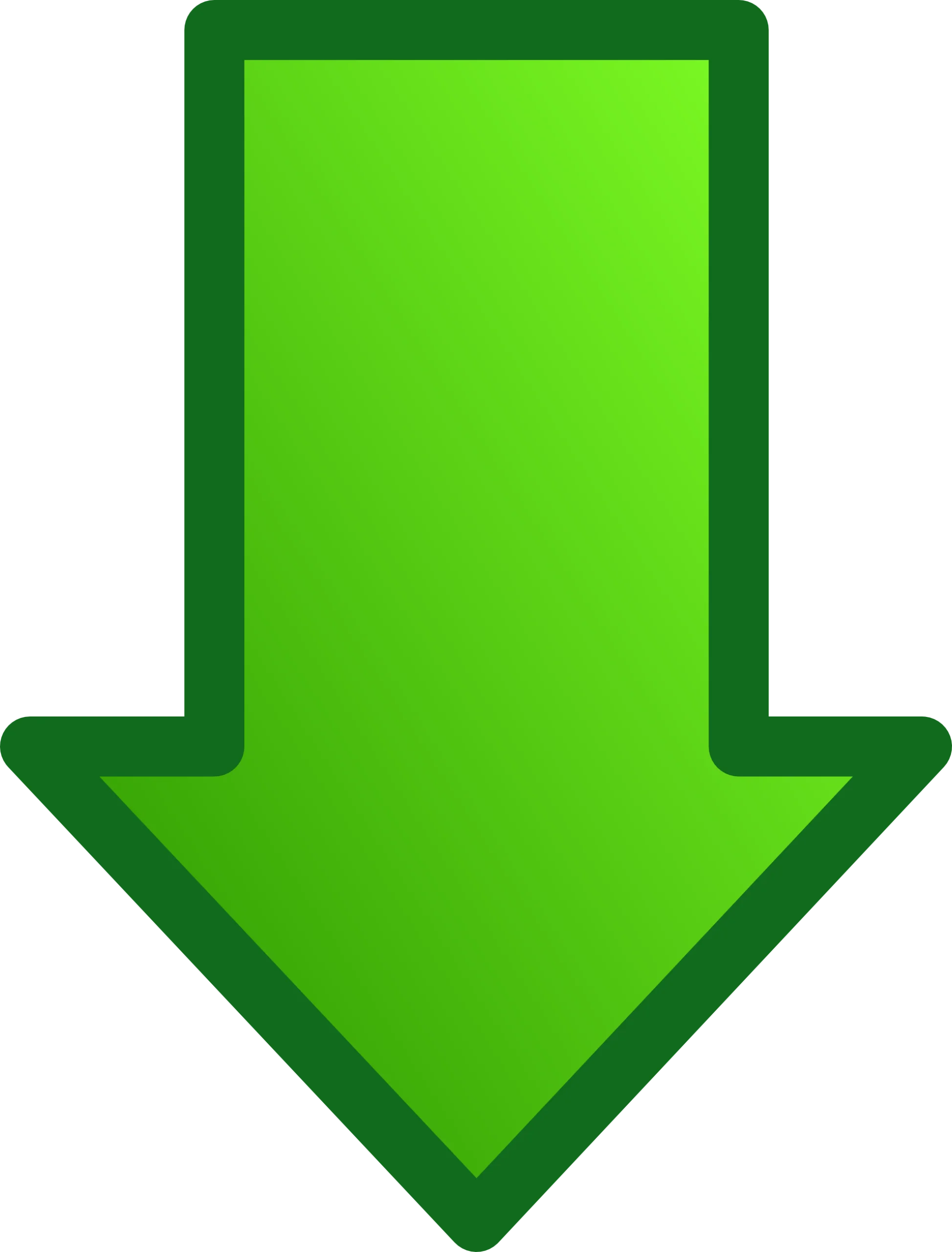 Glossy Green Downward Pointing Arrow Clipart Design Element for Digital Graphics