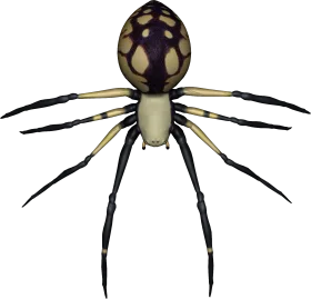 Intricate Black and Pale Yellow Spider Clipart with Detailed Anatomical Rendering