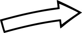 Minimalist Black and White Long-Angled Directional Clipart Arrow Symbol
