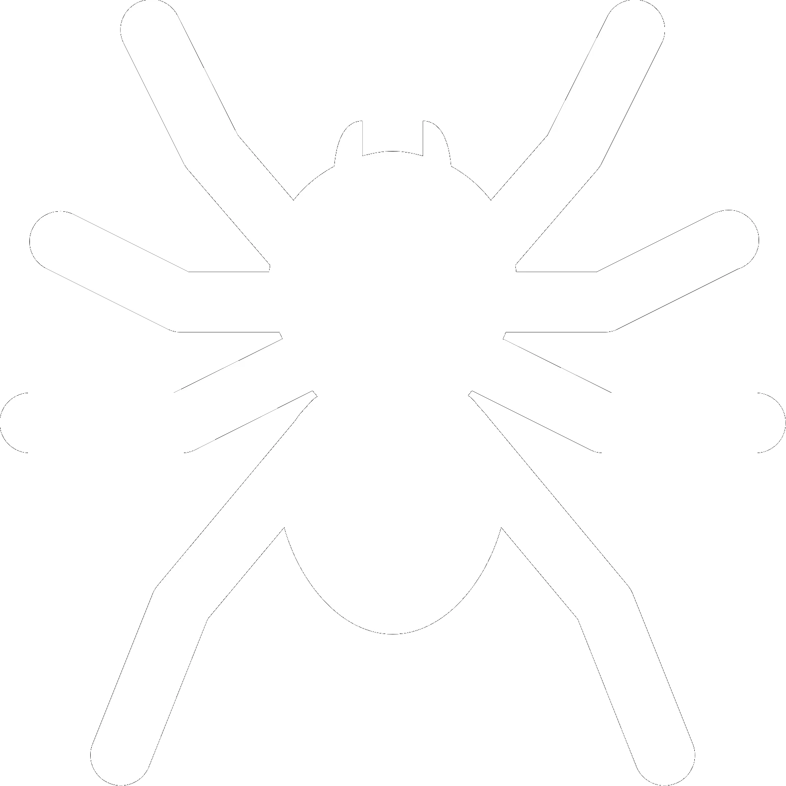 Minimalist Black and White Spider Silhouette Clipart Design for Graphic Projects