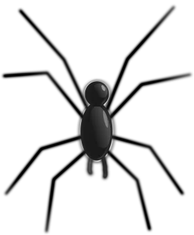 Minimalist Black Silhouette Spider Clipart with Sharp Linear Legs
