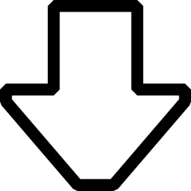 Minimalist Bold Black and White Downward Arrow Clipart Design Element