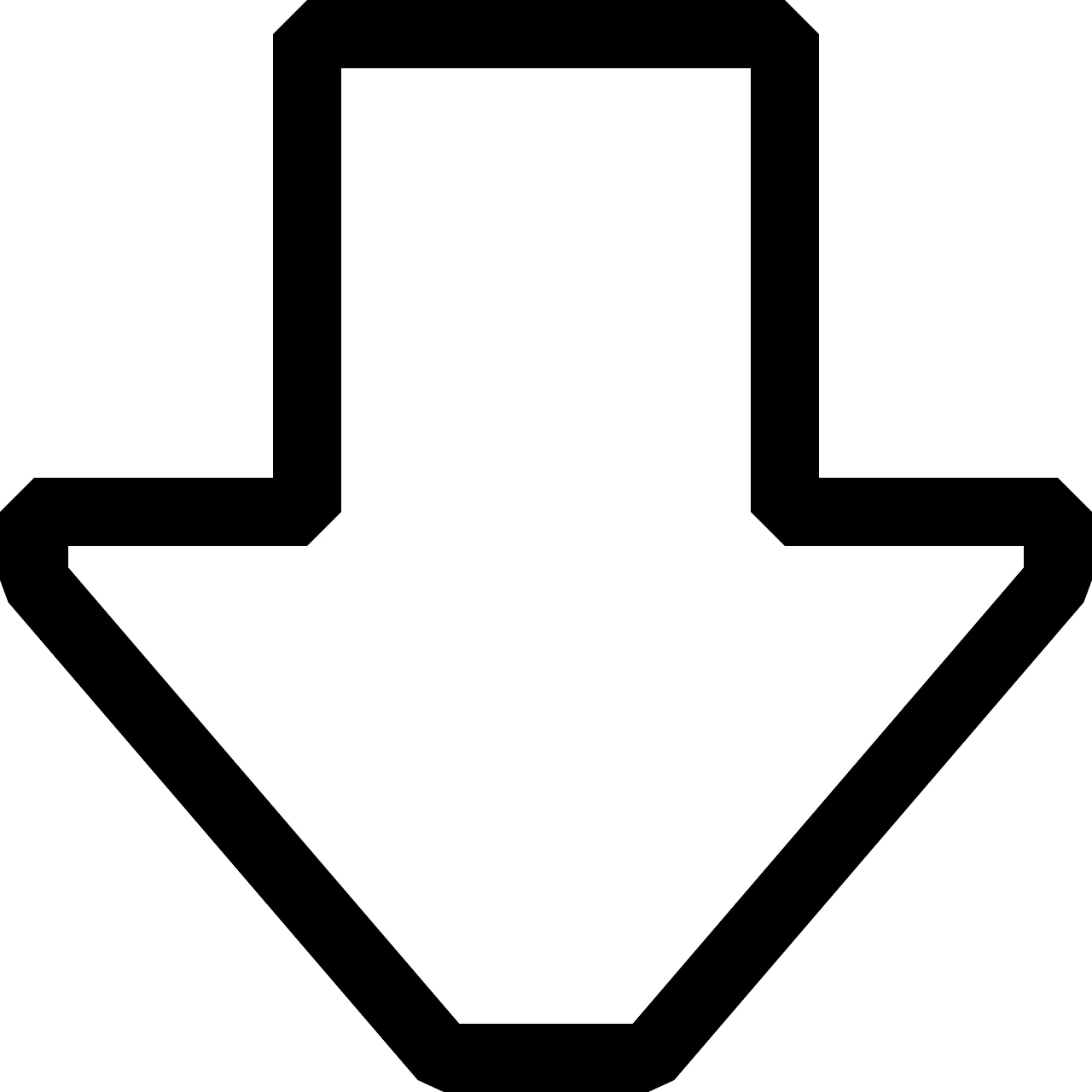 Minimalist Bold Black and White Downward Arrow Clipart Design Element
