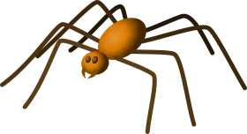 Playful Cartoon Spider Clipart with Long Spindly Legs and Cute Expression