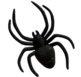 Sleek Black Silhouette Spider Clipart - Minimalist Arachnid Design
