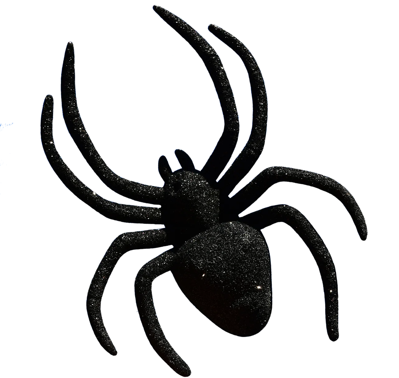 Sleek Black Silhouette Spider Clipart - Minimalist Arachnid Design