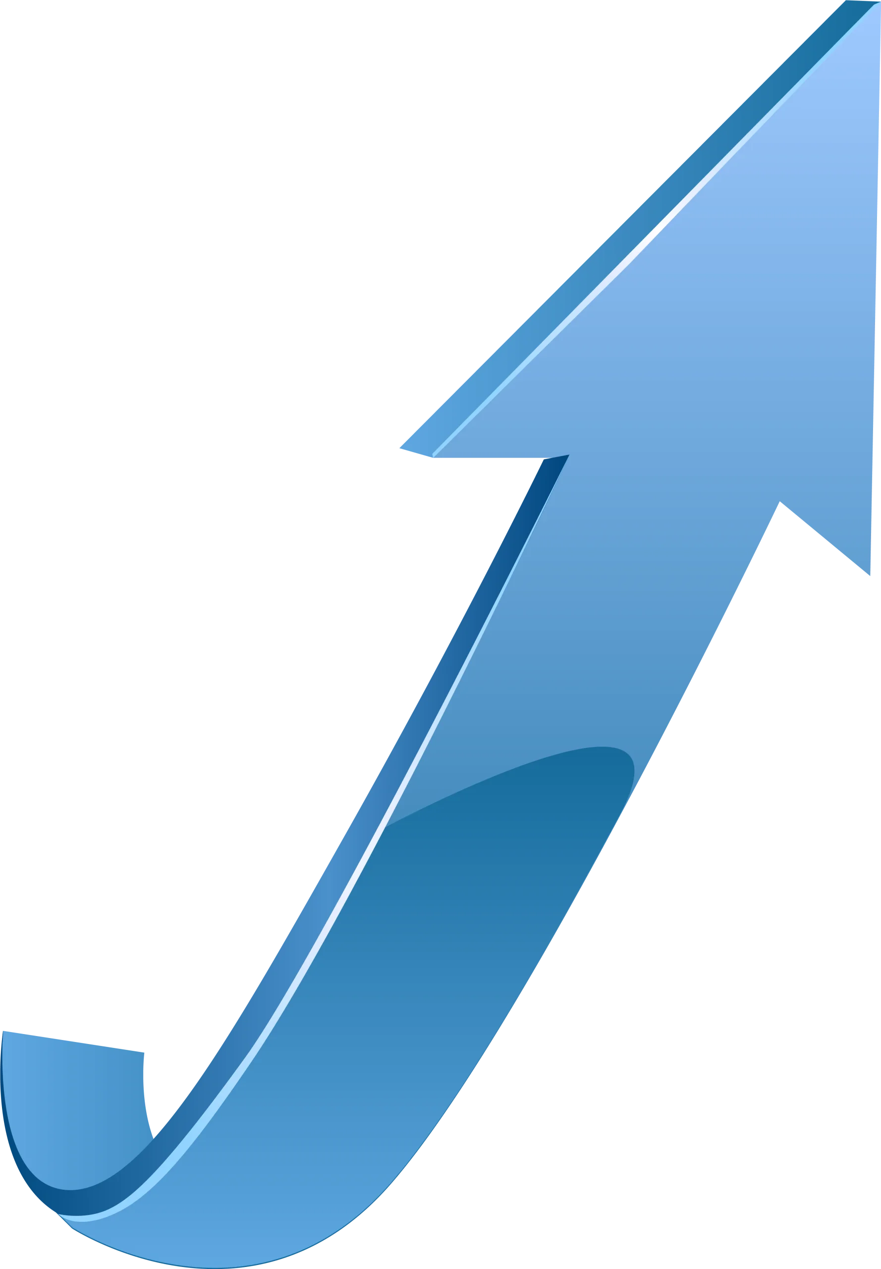 Sleek Blue 3D Ascending Arrow Clipart Symbolizing Growth and Progress