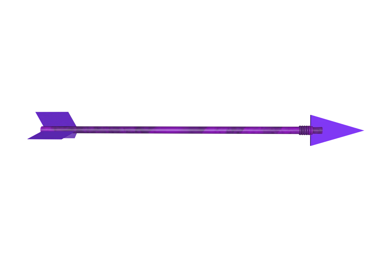 Sleek Purple Arrow Clipart: A Streamlined Graphic Design Element with Sharp Precision