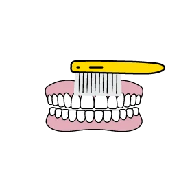 Cartoon Dental Hygiene Clipart Illustration of Teeth and Toothbrush