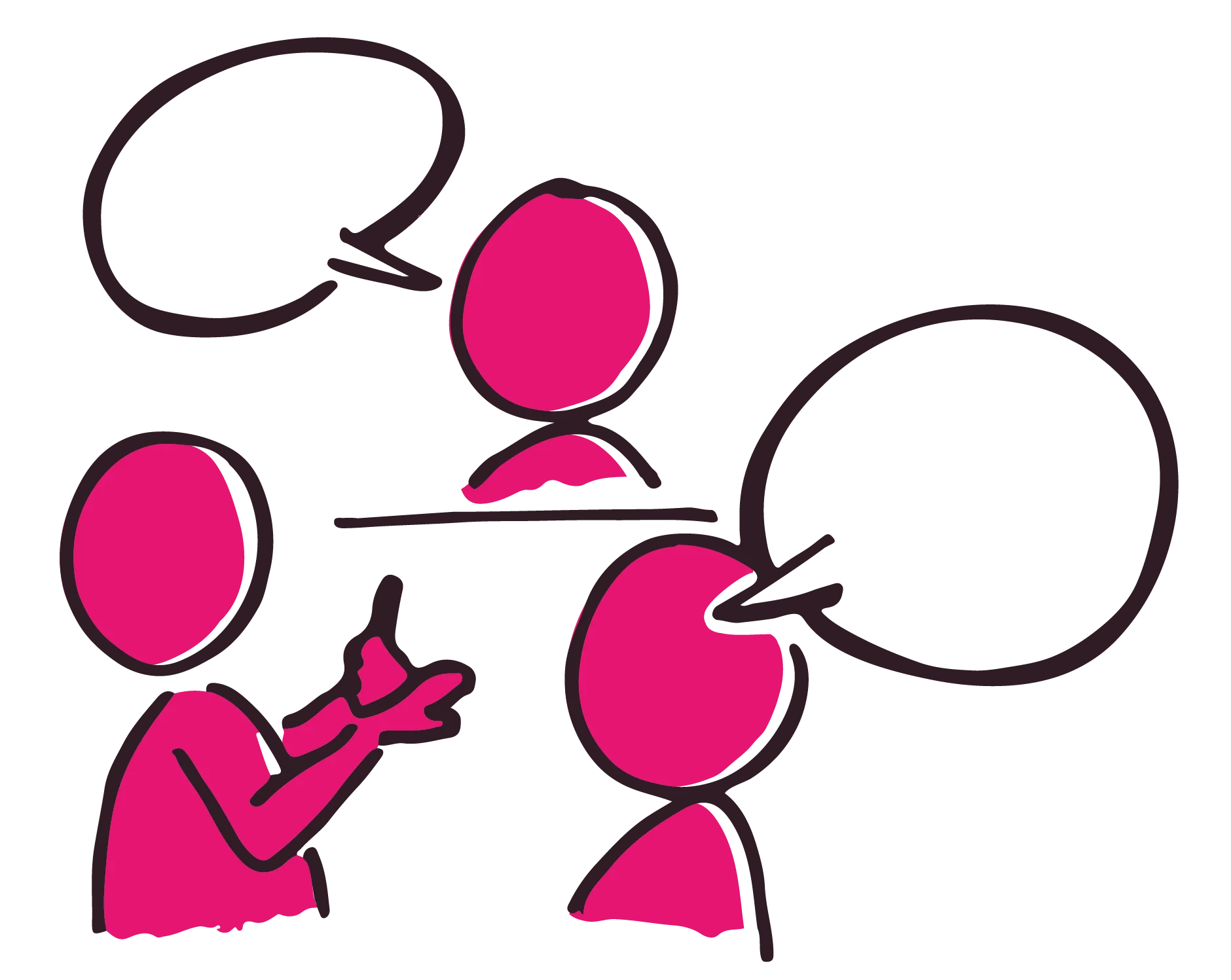 Collaborative Communication Dynamics Stick Figure Interaction Clipart Design