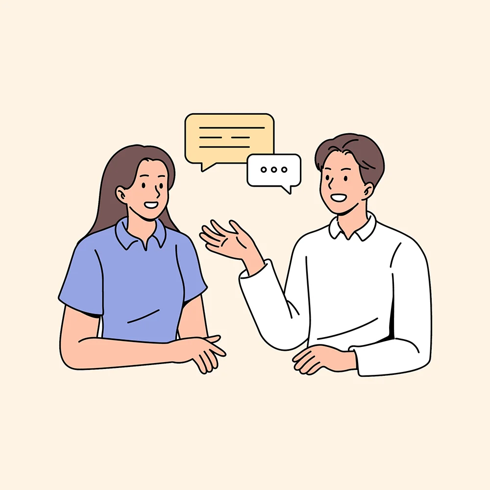 Effective Communication Clipart Depicting Two Professionals Engaged in Dialogue