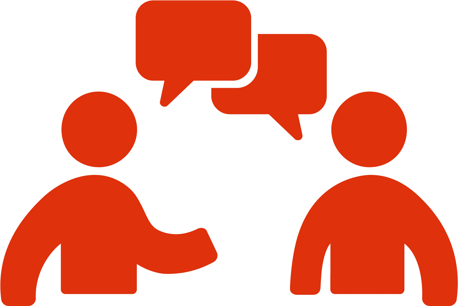 Effective Communication Clipart: Two Figures Engaging in Dialogue Exchange