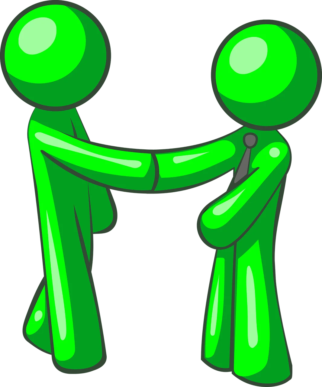 Green Communication Clipart Depicting Interpersonal Interaction and Agreement