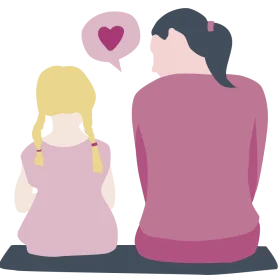 Heartfelt Communication Clipart: Parent and Child Sharing Emotional Connection