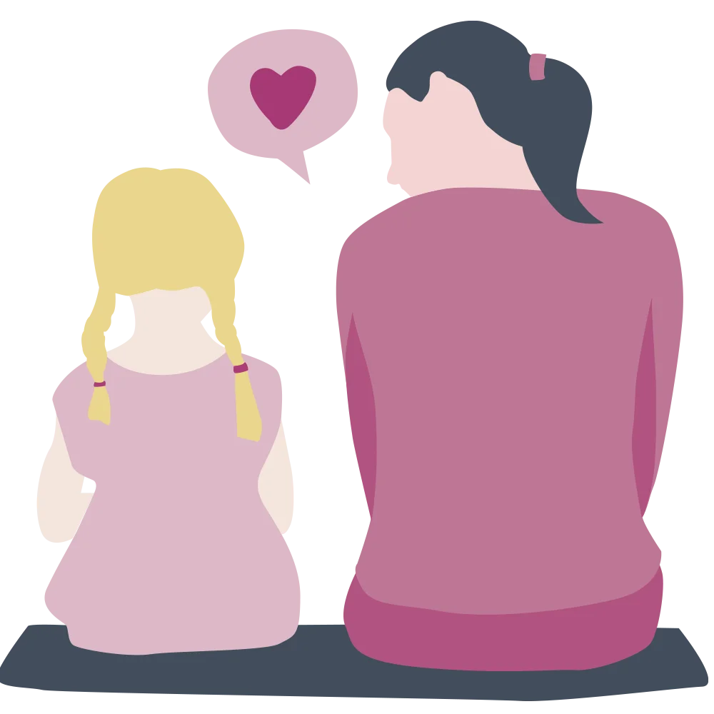 Heartfelt Communication Clipart: Parent and Child Sharing Emotional Connection