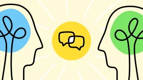 Minimalist Communication Clipart Showcasing Dialogue and Interconnected Thoughts