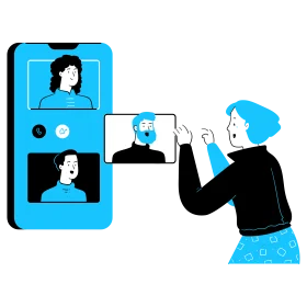 Modern Digital Communication Clipart: Connecting Through Screens and Devices