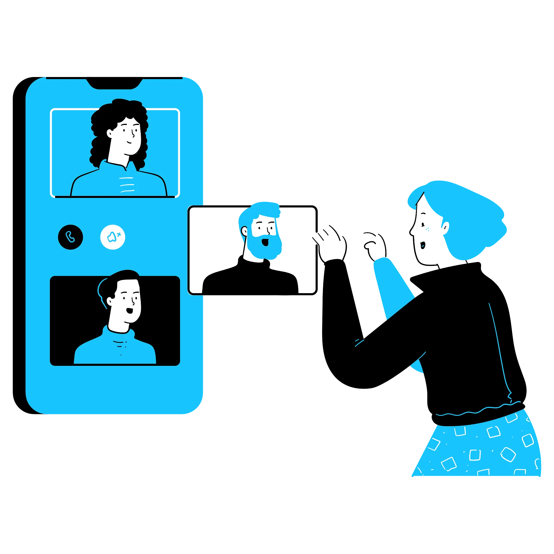 Modern Digital Communication Clipart: Connecting Through Screens and Devices