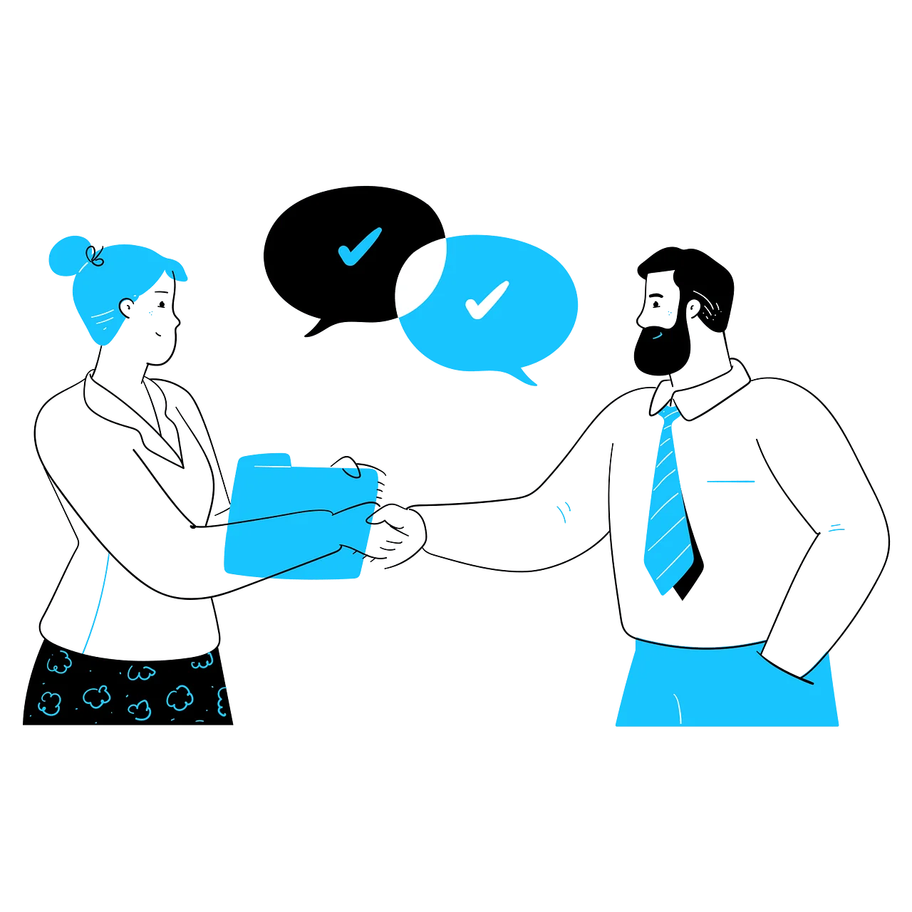 Professional Communication and Agreement Clipart Illustration of Business Handshake